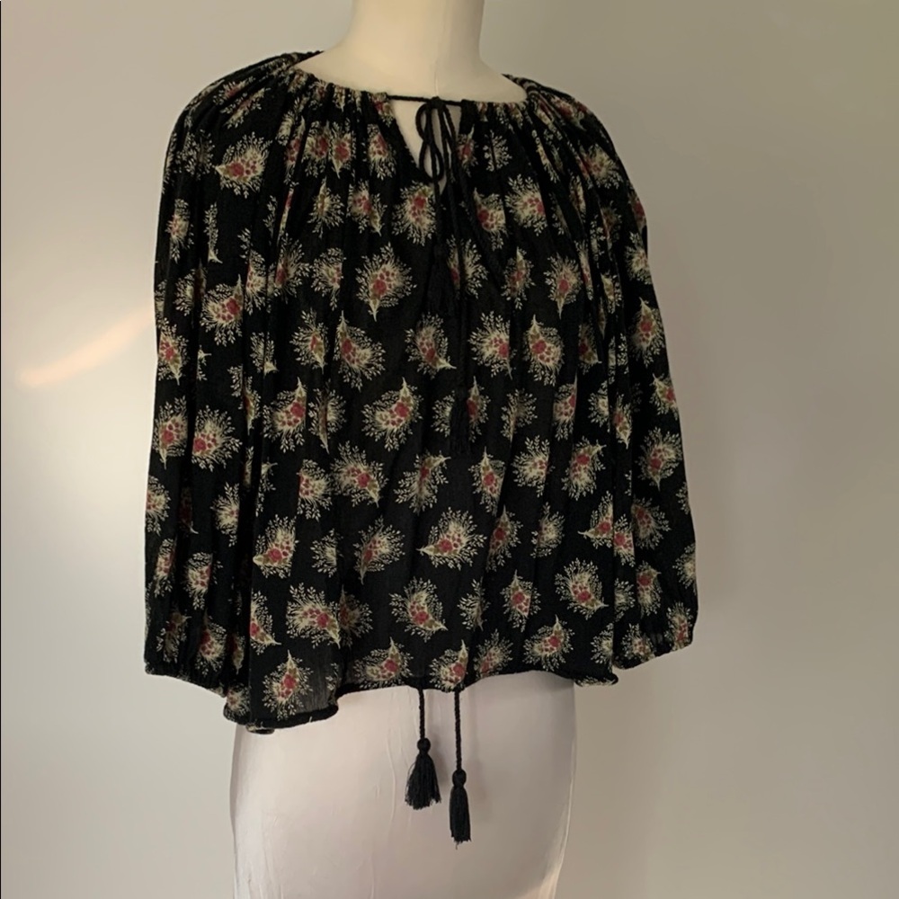 Ralph Lauren Denim & Supply Floral Black Blouse